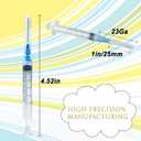 100 Pcs -2.5ml Luer lock Syringe with 23ga (25mm) Needle, Individually Packaging Disposable Plastic Syringes and Needles for Scientific Labs, Industrial, Animal and Pet Supplies