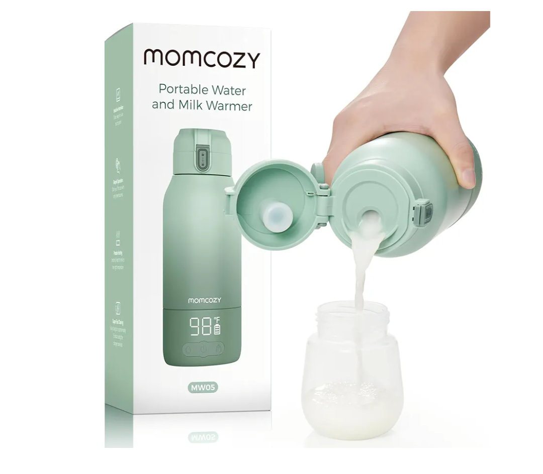 Momcozy Portable Milk Warmer for Travel – Dual Heating Modes for Breast Milk & Water, Portable Bottle Warmer with Fast Heating & Long Battery Life, 17 Ounces Large Capacity to Meet Your All-Day Needs