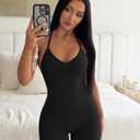 2 Piece Workout Sets for Women Halter Neck Tank Top Macthing High Waist Scrunch Butt Shorts Sets Gym Outfits, Small