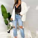 Buitifo Women Lace Bodysuit One Piece Babydoll Backless Mini Teddy V Neck Lingerie (L)