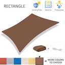 16'x20' Sun Shade Sail Brown Rectangle Canopy Sail Shade for Patio Garden Outdoor Backyard