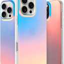 LONLI Hue Case for iPhone 16 Pro - [360 Shock-Absorbent Bumper] - [Cute and Unique Phone Cover for Girls and Women] - Fluorescent Holographic Iridescent (iPhone 16 Pro, Iridescent)