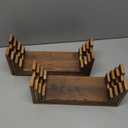 HBlife 2 Set Widened Wood Display Risers for Vendor Events, Stackable Modular Cupcake Stand Buffet Risers, Dessert Table Display Set, Tiered Display Shelves, Coffee Bar Organizer, Charcoal