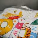 Baby Play Mat for Floor,50x50 Inch Soft Padding Crawling Mat, Foldable and Machine Washable, Thick for Babies & Toddlers,Animal School