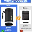 Outdoor Faucet Covers for Winter Freeze Protection, 3 Pack 6.7" x 9.5" Hose Bib Covers for Winter, Water Spigot Covers Winter Insulated, Pipe Wrap Insulation Cover Socks Faucet Freeze Protector (Black)