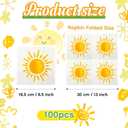 Yeaqee 100 Pieces Sun Party Napkins 13' x 13' Sunshine Napkins First Trip Around the Napkin for Sun Theme Party Favors Disposable Luncheon for Boho Birthday Wedding Supplies