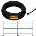 T316 Black 3/16IN Stainless Steel Cable, 100ft Wire Rope, 7X19 Strands Aircraft Cable, 3700lbs Breaking Strength, Zip Line for Heavy Duty Applications, Deck Railing, String Lights & Yard Zipline