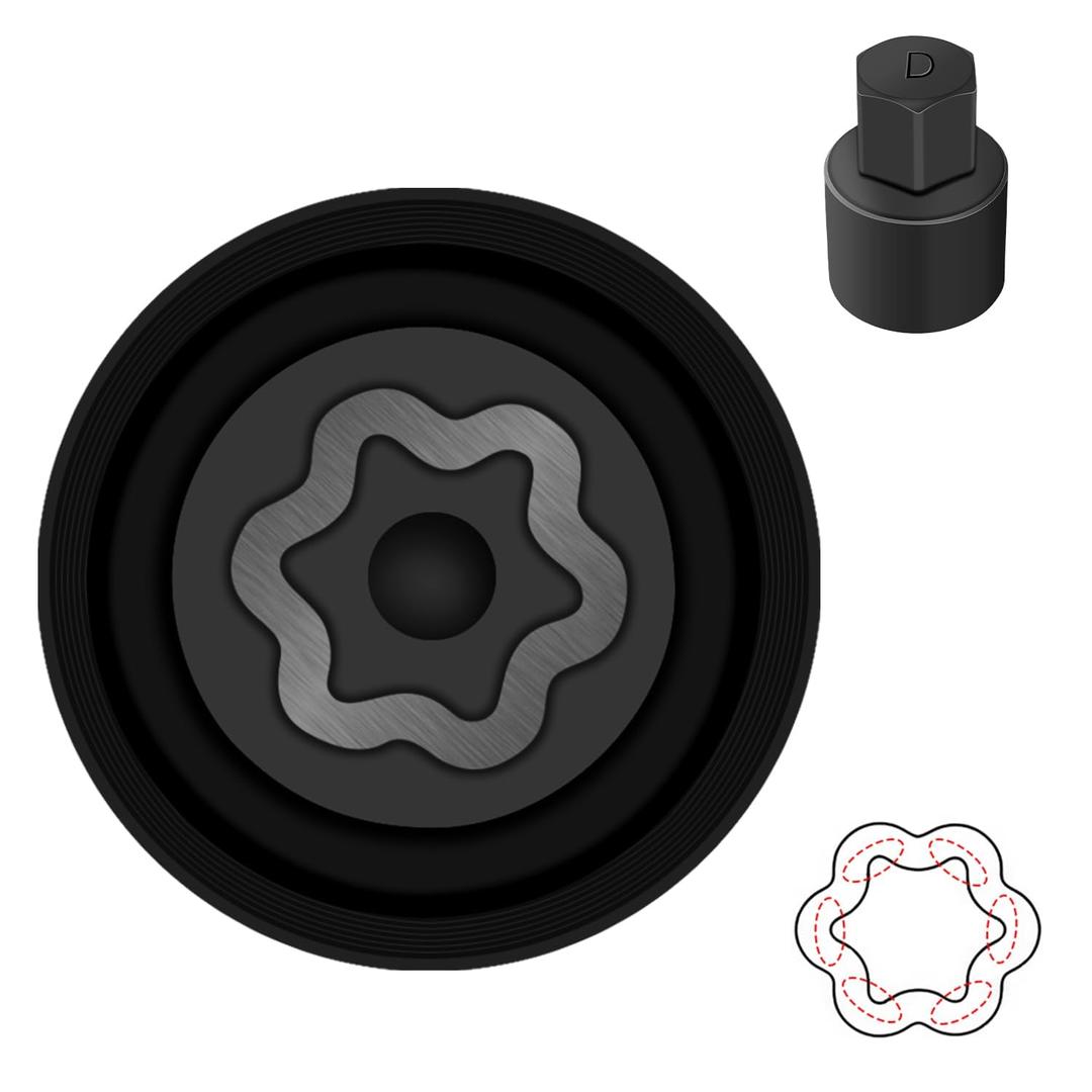 D-Wheel Locking Nut Key Compatible with Toyota Models, Lexus, Tacoma, Wheel Lock Nut Socket Adapter, Anti-Theft Lug Removal Tool, Socket Remover Repair Tool