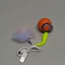 Interactive Cat Ball Speedy Tail 3.0 Pet Toy Rolling Ball, Interactive Toys for Indoor Cats, 360 Smart Automatic Dog Kitten Toy Turbo Tail Electronic Bouncing Balls Extra Tails (Red)