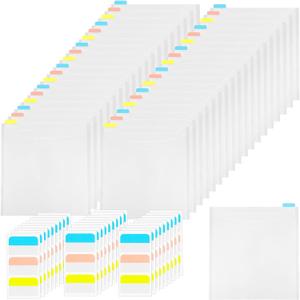 48 Pieces Scrapbook Paper Storage Organizer with Label Stickers, 12.6 x 13 Inch Paper Storage Organizer with Sealing Design PVC and Acid-Free for Holding Scrapbook, Vinyl, Photos