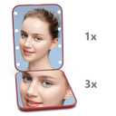 Kintion Pocket Mirror, 1X/3X Magnification LED Compact Travel Makeup Mirror with Light for Purse, 2-Sided, Portable, Folding, Handheld, Small Lighted Mirror for Gift, Wine Red