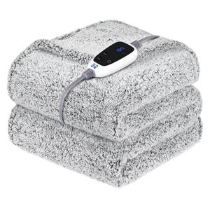 SEALY Electric Blanket Heated Throw 50"x60" Soft Double Sherpa Super Cozy with 6 Fast Heating Levels & 2-10 Hours Auto-Off, Over-Heat Protection, Machine Washable, Charcoal