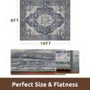 AMOAMI-Area Rug 8X10 Rugs for Living Room-Vintage Soft Blue Rugs for Bedroom-Non Slip Carpet-Washable Rug for Dining Room Living Room Bedroom Office Under Table