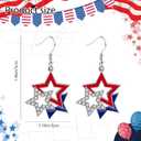July 4th Independence Day Earrings American Flag Five-pointed Star Earrings Dangle Earrings for Women Independence Day Gifts