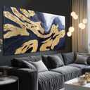 Kureful Abstract Large Wall Art Neutral Wall Decorations Modern Paintings Wall Decor 24"x48" Decorative Pictures for Bedroom Kitchen Artwork