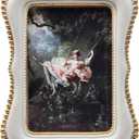 4x6 Vintage Picture Frame, Antique White Ornate Photo Frame, for Tabletop and Wall Display, Decorative Retro Home Decor, Old Fashioned Photo Gallery Art