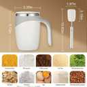 Rechargeable Self-Stirring Coffee Mug, 2025 Upgrade, Automatic Magnetic Stirring, Stainless Steel, Portable, with Lid