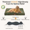 FUKUMARU Dog Bed, Thickened Corduroy Orthopedic Dog Beds with Washable Cover, Large Waterproof Dogs Bed for Crate, 28D Egg Crate Foam Support Pet Mat, Cozy Pet Bed Pad with Anti-Slip Bottom, Green 36"L x 22"W x 3.5"Th