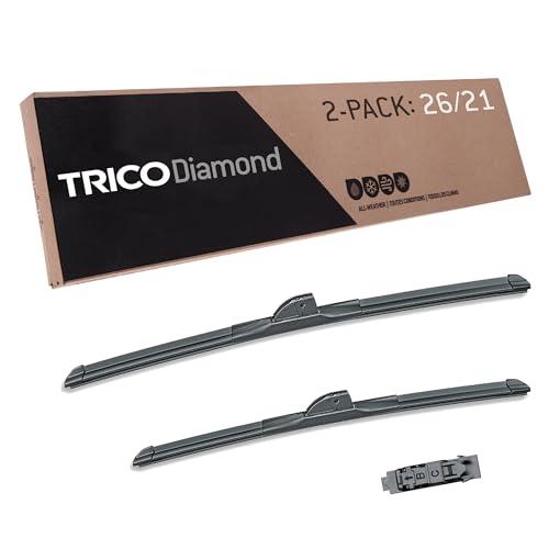 TRICO Diamond 26" + 21" Premium Automotive Replacement Windshield Wiper Blades (Set of 2), Passenger and Driver Side All-Weather Beam Wiper Blades for Select Vehicle Models, Missing Pieces