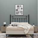 Victorian Metal Headboards, Adjustable Height Iron Frame, Rustic Farmhouse Style, Elegant and Durable Design, Easy Assembly, Universal Fit for Kids & Adults, Queen Size, Black Finish