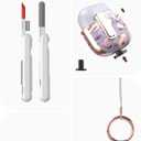 TATOFY Cover for AirPods Pro 4th Generation Case with Lock Clip Cleaner Kit Slim Hard AirPod 4 Lock Case Compatible with MagSafe (Gray Purple)