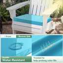 Outdoor Chair Cushions Set of 6: Waterproof & Fade Resistant Seat Cushion for Patio Furniture - 18.5 x 16 x 2 Inch Chair Pads with Ties and Hidden Zipper - Patio Chair Cushion Replacement, Teal