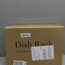 SNTD Dish Drying Rack  Small Dish Rack for Kitchen Counter, Stainless Steel Dish Drainer with Utensil Holder and Drainboard, 11" W x 15" L (White)