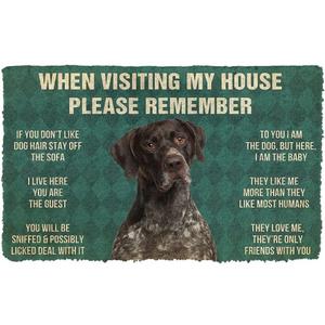 Door Mats Indoor Front Please Remember German Shorthaired Pointers Dog's House Rules Doormat House Warming Gifts New Home Decor 18x30 Inch (Mat010)