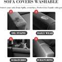 2Pcs Couch Arm Covers, Armrest Cover for Sofa, Sofa Arms Covers Washable Arms with Twist Pins Soft,Skin-Friendly for Pets (Texture Gray, Armrest Cover)