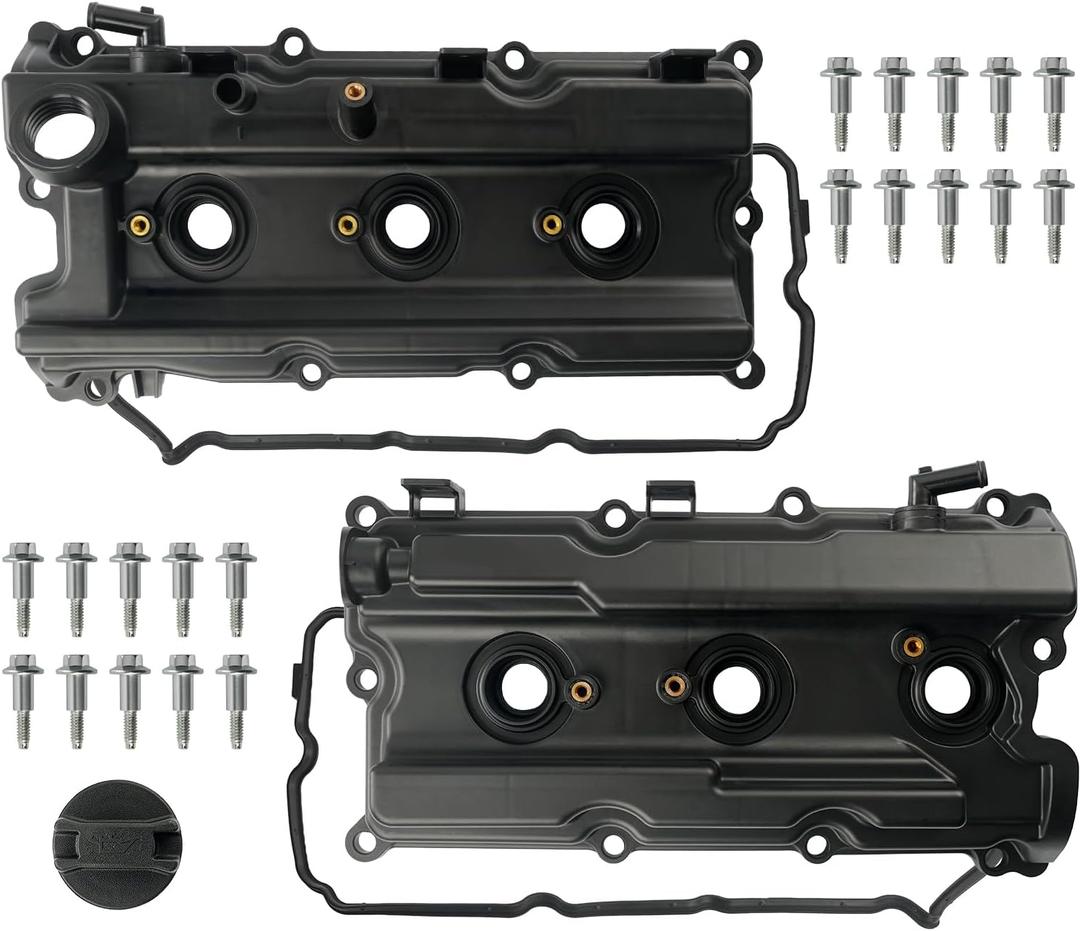 LEMASSON Pair Left Right Engine Valve Covers Compatible with 2005-2019 Nissan Frontier 2005-2015 Xterra 2005-2012 Pathfinder 2012-2019 NV1500 NV2500 NV3500 4.0L Replace 13264-EA200 13264-EA210