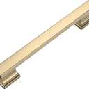 Amerdeco 10 Pack Champagne Brass Cabinet Pulls 5 Inch(128mm) Hole Center Gold Drawer Pulls Cabinet Hardware Kitchen Cabinet Handles for Bathroom Dresser Pulls ZH00013