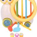 Toys Educational Toddler Silicone Pull String Toy Learning Fidget Sensory Plane Travel Games for Boys Girls (Yellow)