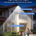 Solar Street Lights Outdoor 2 Pack, Motion Sensor Dusk to Dawn Security Lighting with Remote Control, IP66 Waterproof for Parking Lot, Backyard, Driveway, Garage, Wall or Pole Mount
