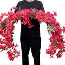 Set of 4-5.9Ft Long Artificial Bougainvillea Flowers Garland Silk Climbing Bougainvillea Vines for Wedding Arch Wall Backdrop Table Runner (Fuchsia - Pack of 4)