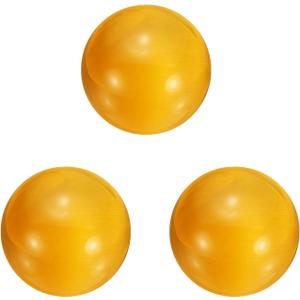 uxcell 3 Pcs Crystal Sphere, 20mm Natural Gemstone Sphere Mini Natural Quartz Ball Collection Polished Hand Carved Crystal Ball Bulk for Living Room Bedroom Garden Office, Yellow