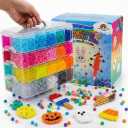 14000Pcs Pony Beads Kit, 40 Colors Rainbow Rave Kandi Beads for Bracelets with Neon Glow Beads Bulk for Hair Braiding DIY Friendship Jewelry Making Craft Kits (Shock Resistant Stackable Box, 9.2lb)