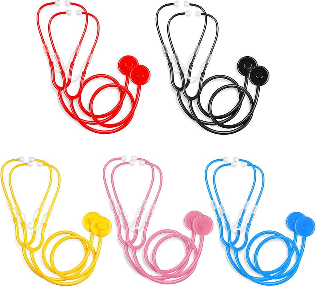 10 Pack Boys Girls Kids Stethoscope Toy Disposable Plastic Stethoscope Real Working for Girls Boys Doctor Kit Role Play Costume Pretend Game Accessories