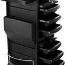 Hairdressing Trolley  Professional Salon Rolling Cart Organizer | Durable Plastic Construction | Multi-Tier Storage for Hair Tools & Accessories | Sleek Black Finish for Salons, Spas & Home Studios