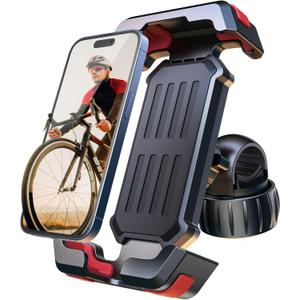Pnitri 2025 New Upgraded Bike Phone Holder Handlebar - 1S Quick Install, Motorcycle Phone Mount, Bicycle Phone Holder fit Large Phone Case for iPhone Samsung, Dirt Scooter Mini Bike Accessories