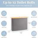 LONBET Toilet Paper Storage for 12 Rolls, Stackable & Foldable - The Ultimate Bathroom Organizer - Waterproof Basket with Bamboo Lid - Elegant Toilet Paper Storage Holder, Gray (Grey)