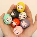 EDOYA Daruma Dolls (Set of 7) Japanese Good Luck Fortune Multicolor Figurine Ornament Traditional Charms