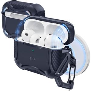 ESR for AirPods Pro 3 Case (2025), Compatible with Airpods Pro 3rd Generation (USB-C Cable), Magnetic Lid, MagSafe Ready, Powerful Drop Protection, Cyber Series, Navy Blue