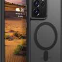 Rayboen for Samsung Galaxy S21 Ultra Case Magnetic, [Compatible with Magsafe] Protective Slim Fit Skin Feel Phone Cover for S21 Ultra 5G with Translucent Hard Back & Soft Edge, Matte Black