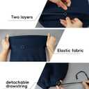 Double-layer Thick Fleece Ski Neck Gaiter, Winter Scarf Face Mask for Men Women, Warmer Beanie for Big Heads (Navy Blue)