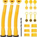 3 Pack Gas Can Spout Replacement, Upgraded Gas Can Nozzles with 8.1 Inch Flexible Long Spouts, Leak-Proof Design, Fits Most 1/2/5/10 Gallon Fuel Cans for Lawn Mowers & Generators