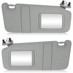 Left & Right Sun Visor with Light for Toyota Camry 2007-2011 with Sunroof, Driver & Passenger Side Gray Sunvisor Replace 74320-06800-B0 74310-06800-B0 (Grey)