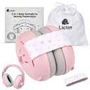 Lictin 2-in-1 Baby Earmuffs Noise Protection, Infant Noise Cancelling Headphones, Adjustable Baby Ear Protection, Star Noise Reduction Earmuffs for Babies and Toddlers up to 4 Years (Pink)