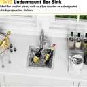 13x13In Stainless Steel Kitchen And Bar Sink - Small Undermount Single Bowl Drop In Staylish Kitchen&Bar Sink Ideal Choice For Small Space, Prep Area, RV With Bottom Grid,Soap Mat And Drain Assembly