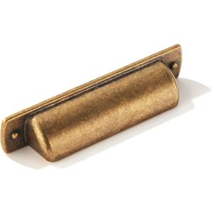 khtumeware Pack of 4, 3" Drawer Pulls Antique Brass Cabinet Cup Pulls Kitchen Hardware Vintage Cabinet Handles Drawer Handles Knobs 3 inch Hole Center