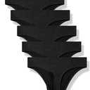 GRANKEE Women's High Waisted Breathable Seamless Thong Panties,No Show Workout Underwear, Comfortable Cotton Crotch,6 Pack (Medium)